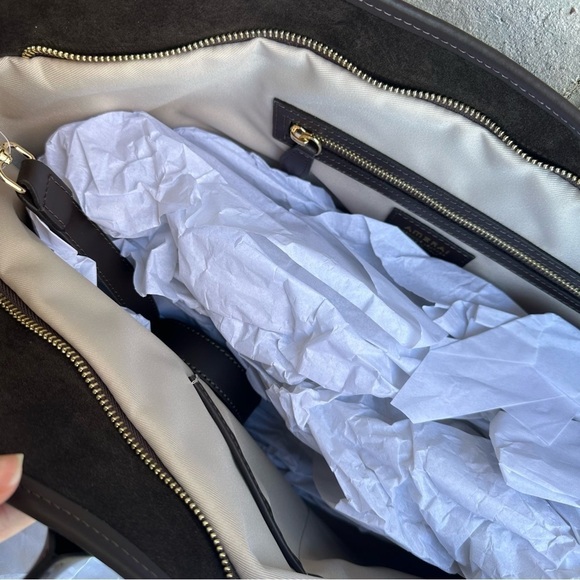 Classic Dark Brown Suede Tote Bag - Picture 11 of 11